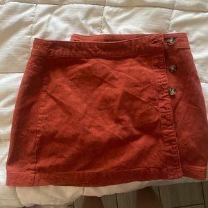 Tilly’s orange/red corduroy wrap skirt